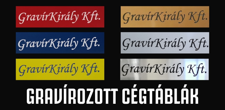 Gravírozott cégtáblák, névtáblák, táblák