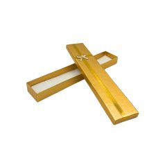   Ajándékdoboz, masnis, arany, téglalap alakú (20,5x4x1,5 cm) 