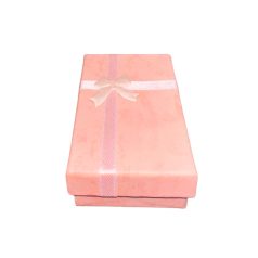   Ajándékdoboz, masnis, rózsaszín, téglalap alakú (7,5x4,5x2,5 cm)