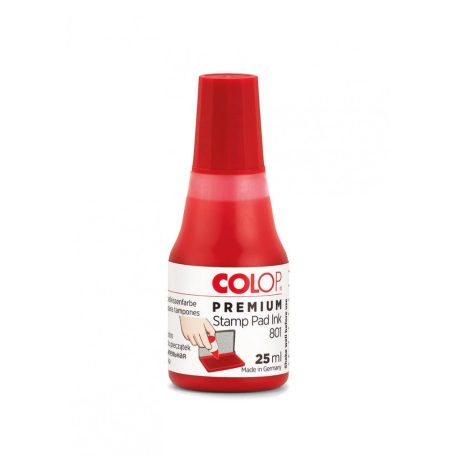 Bélyegzőfesték, 25 ml, Colop 801/25, piros