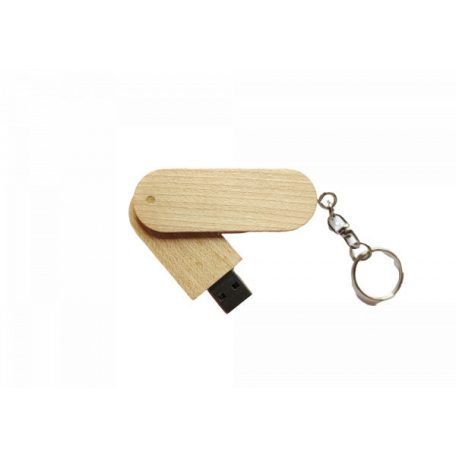 Gravírozható pendrive kulcstartó, lekerekített téglalap alakú, 16 Gb-os