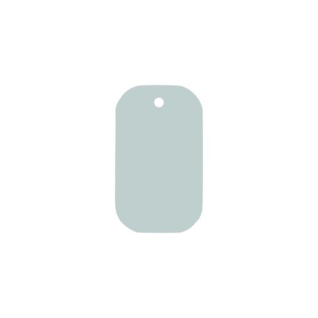 Gravírozható fém kulcstartó, festett, ezüst, kicsi (25x38 mm)
