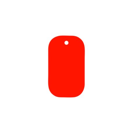Gravírozható fém kulcstartó, festett, piros, kicsi (25x38 mm)