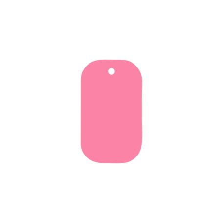 Gravírozható fém kulcstartó, festett, rózsaszín, kicsi (25x38 mm)