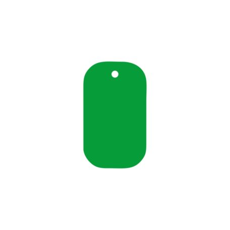 Gravírozható fém kulcstartó, festett, zöld, kicsi (25x38 mm)