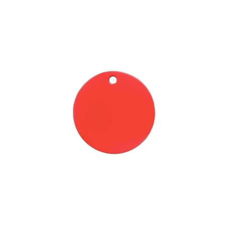 Gravírozható fém kutyabiléta, kör alakú, piros, kicsi (20 mm)