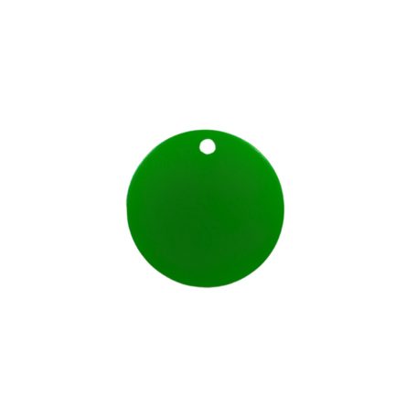 Gravírozható fém kutyabiléta, kör alakú, zöld, kicsi (20 mm)