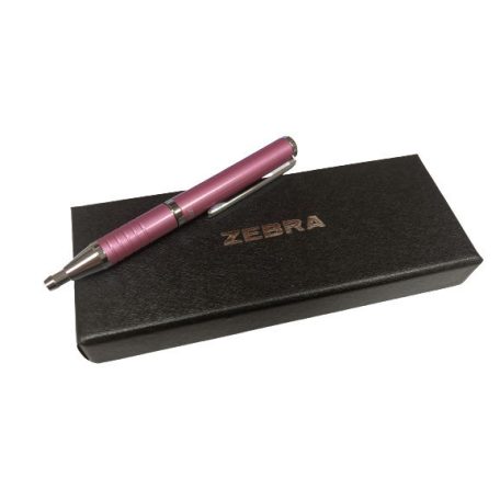 Gravírozható toll, Zebra, széthúzható, dobozos, rózsaszín