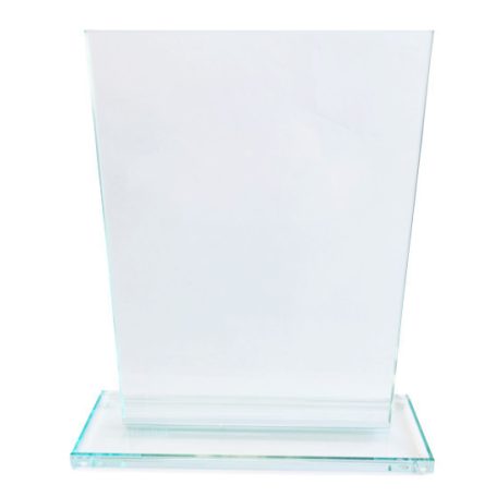 Gravírozható üvegdíj, téglalap, kicsi, 17 cm