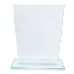 Gravírozható üvegdíj, téglalap, nagy, 20 cm