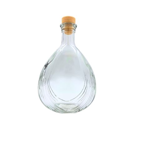 Gravírozott Pálinkás üveg 0,35 l-es díszes kerek (kulacs)