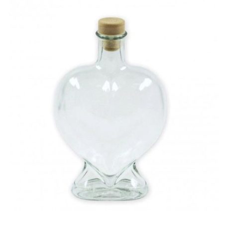 Gravírozható pálinkás üveg, 0,5 l-es, szív alakú