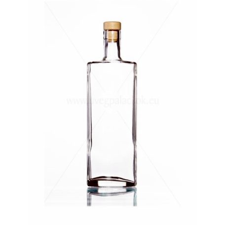 Gravírozható pálinkás üveg, 0,5 l-es, szögletes, rövid nyakú (Aceide)