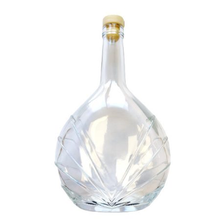 Gravírozható pálinkás üveg, 0,7 l-es, mintás, csepp alakú (Rigata)