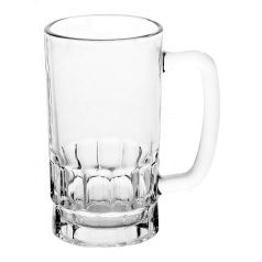   Gravírozható sörös korsó, átlátszó, alján mintával, 500ml