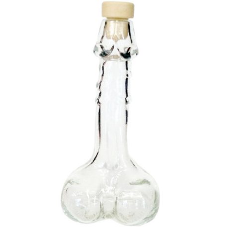 Pálinkás üveg, 0,2 l-es, fütyi alakú (Fallika)
